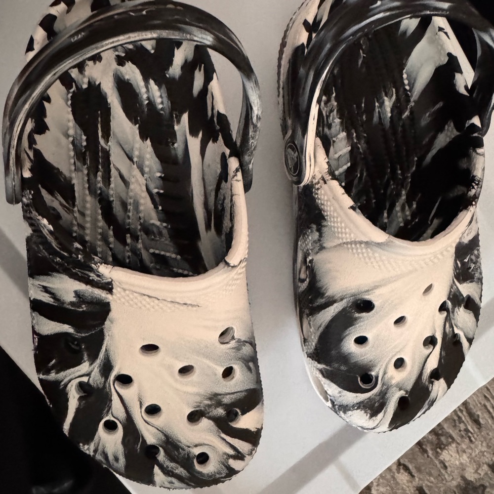 CROCS Black and White Kids Sandals